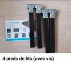 Set 4 pieds de lit 25 cm acier neufs, Enlèvement