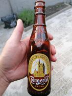 Oude gezeefdrukte bierfles Abdij Tongerlo., Ophalen of Verzenden, Gebruikt