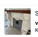 Belle cheminée française en pierre blanche., Maison & Meubles, Enlèvement, Comme neuf