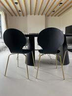 Lot de 8 chaises noires et dorées, Maison & Meubles, Chaises, Enlèvement, Comme neuf