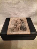 Boîte en cuir avec perles de verre victoriennes, Enlèvement ou Envoi