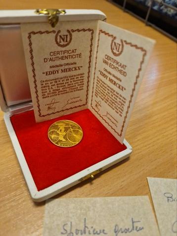 Zeldzame 18K Gouden Herdenkingsmedaille Eddy Merckx – Gelimi, Fietsen en Brommers, Fietsen | Racefietsen, Ophalen