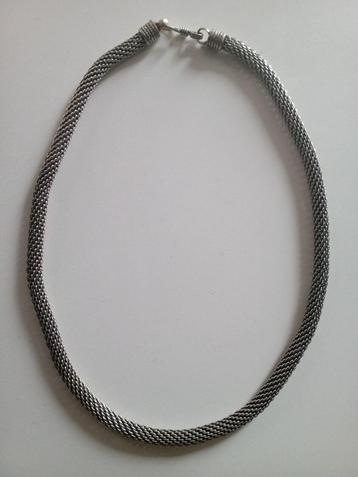 Prachtige antieke zilveren halsketting van torsomaas Scandin