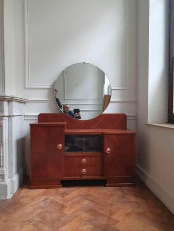 Coiffeuse / Commode Art Déco Vintage avec miroir beschikbaar voor biedingen