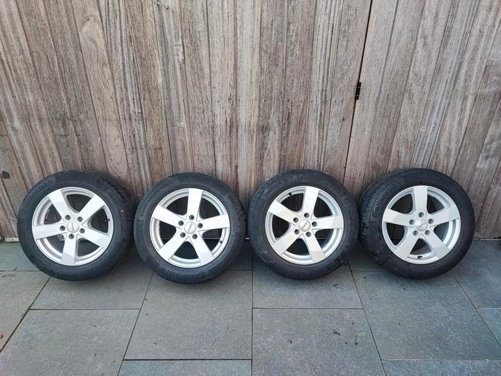 VW - Audi  Dezent velgen + Continental banden 205/55R16 ET45, Auto-onderdelen, Banden en Velgen, Banden en Velgen, Zomerbanden