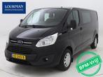 Ford Transit Custom 290 2.2 TDCI L2H1 Trend Dubbele Cabine A, Auto's, Bestelwagens en Lichte vracht, Zwart, Onderhoudsboekje, Te koop