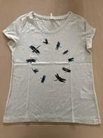 Ecru t-shirt met blauwe print - Only - XS, Ophalen, Only, Korte mouw, Maat 34 (XS) of kleiner
