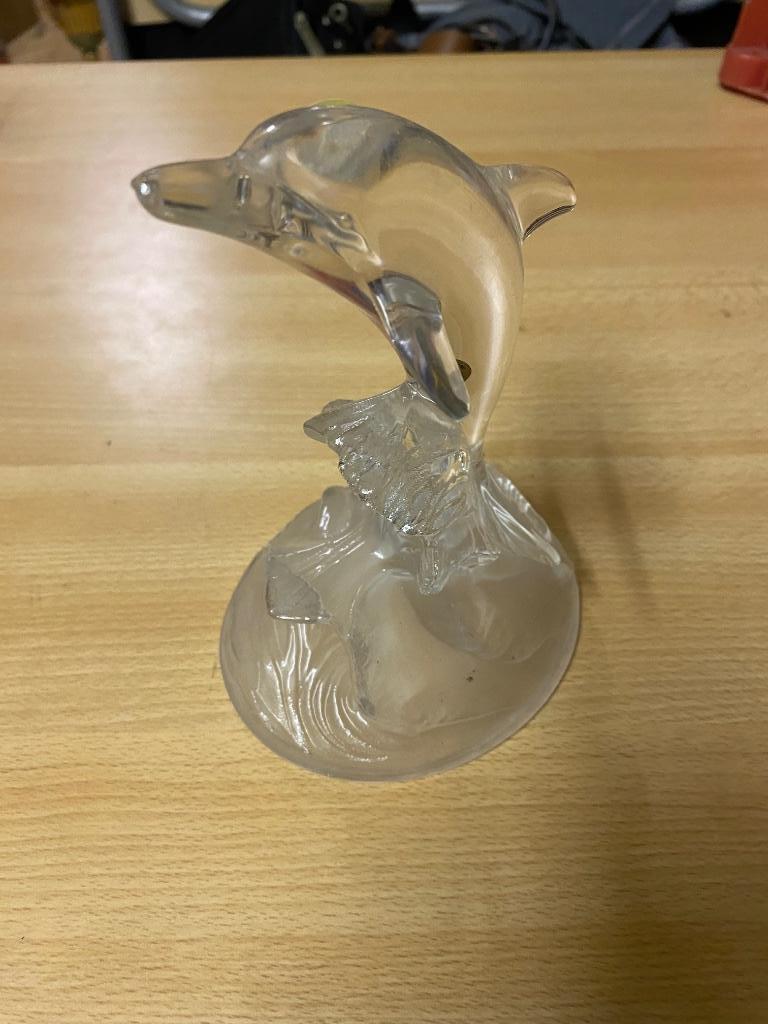 Glazen dolfijn, Ophalen of Verzenden, Gebruikt, Dier
