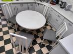 Mooie wit rond eettafel 90cm met 4 stoelen, prima staat., Huis en Inrichting, Tafels | Eettafels, Ophalen, 50 tot 100 cm, 50 tot 100 cm