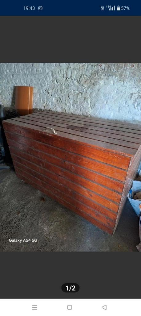 Houten kist op wielen, Tuin en Terras, Bergingen en Tuinkasten, Gebruikt, Ophalen