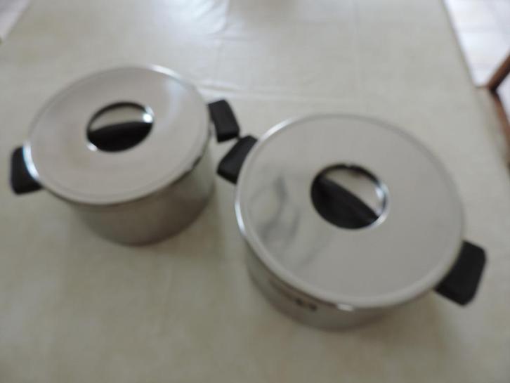 casseroles inox, Huis en Inrichting, Keuken | Potten en Pannen, Zo goed als nieuw, Pannenset, Inox, Keramische plaat, Ophalen