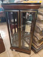 Hoekvitrinekast met 3 lades in glas en spiegels,! Perfect st, Huis en Inrichting, Kasten | Vitrinekasten, Ophalen, Zo goed als nieuw