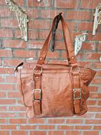 Vintage- Lederen- Schoudertas Dames - Zara- Schoudertas-Tas, Overige merken, Gebruikt, Bruin, Verzenden