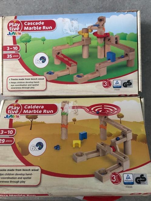 Houten knikkerbaan uitgebreide set, Kinderen en Baby's, Speelgoed | Houten speelgoed, Gebruikt, Overige typen, Ophalen of Verzenden