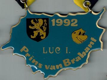 Medaille carnaval Prins van Brabant Luc I 1992
