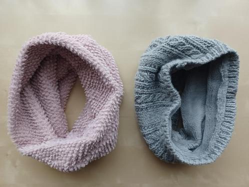 Ronde sjaal - kraagsjaal - colsjaal roze en grijs, Kleding | Dames, Mutsen, Sjaals en Handschoenen, Sjaal, Ophalen of Verzenden