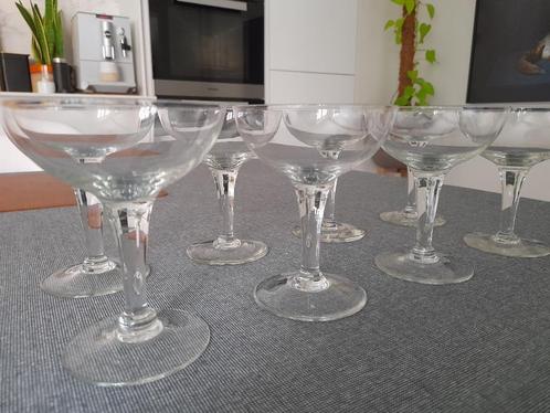 Antieke coupe champagne  - 8 stuks, Antiek en Kunst, Antiek | Glaswerk en Kristal, Ophalen