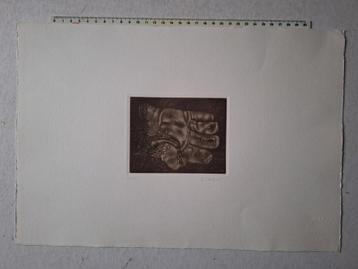 Verfijnde mezzotint Gerde Ebert "Kapotte handschoen" beschikbaar voor biedingen