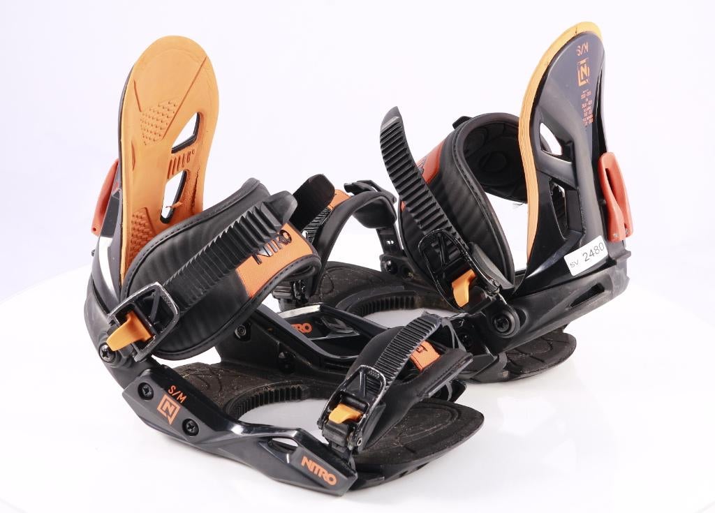S M snowboard bindingen NITRO FREESTYLE CUSTOM, black/orange, Sport en Fitness, Snowboarden, Ophalen of Verzenden, Gebruikt, Bindingen