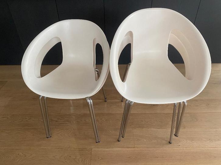 Stoelen, Huis en Inrichting, Stoelen, Gebruikt, Vijf, Zes of meer stoelen, Metaal, Overige materialen, Wit, Ophalen