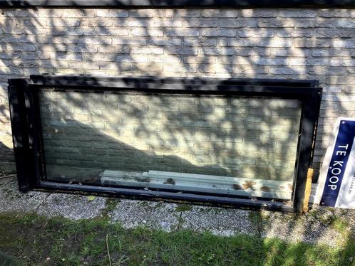 Vast raam zwart aluminium, Doe-het-zelf en Bouw, Glas en Ramen, Gebruikt, Gevelraam of Ruit, 160 cm of meer, 80 tot 120 cm, Dubbelglas