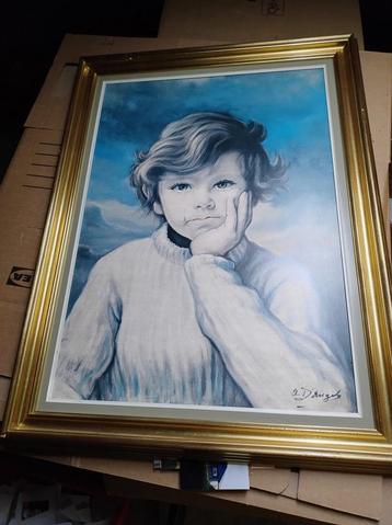 Schilderij portret van jongen – A. Dürig beschikbaar voor biedingen