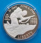 American  Silver  Dollar  1944 / 1995.     Coloured. D - Day, Zilver, Ophalen of Verzenden, Losse munt, Noord-Amerika