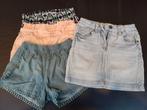 3 shortjes + 1 rokje, Enfants & Bébés, Vêtements enfant | Taille 134, Enlèvement ou Envoi