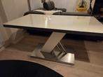 Eettafel goede staat L 140 B 80 H 77 met glazen blad, Huis en Inrichting, Ophalen, Gebruikt