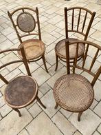 Set van 4 Bistro/Cafe/Thonet-stoelen, Huis en Inrichting, Ophalen, Gebruikt, Bruin, Bistro/café/Thonet