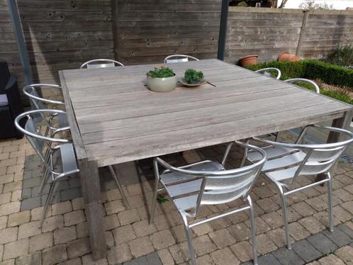 tuintafel padoek, Tuin en Terras, Tuintafels, Gebruikt, Vierkant, Ophalen