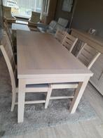 Verlengbare Eetkamertafel + 6 stoelen, Huis en Inrichting, Ophalen, Zo goed als nieuw