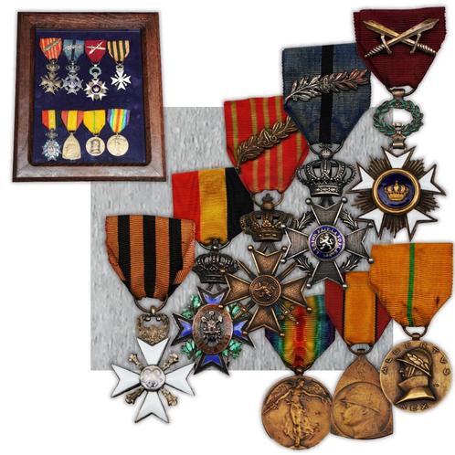 🚨ABBL medailledecoratieset uit de Eerste Wereldoorlog, WW1, Verzamelen, Militaria | Algemeen, Landmacht, Lintje, Medaille of Wings