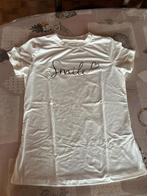 T-shirt blanc : Smile, Manches courtes, Taille 38/40 (M), Comme neuf, Enlèvement