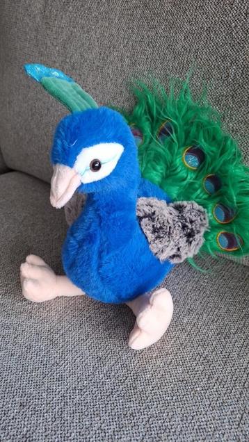Pluche Knuffeldier Pauw - 24 cm beschikbaar voor biedingen
