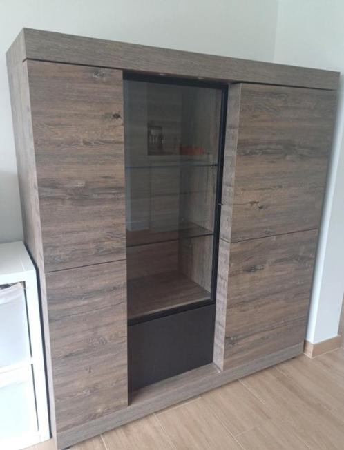 Vitrinekast Bologna met verlichting, Huis en Inrichting, Kasten | Vitrinekasten, Gebruikt, 150 tot 200 cm, 100 tot 150 cm, 25 tot 50 cm
