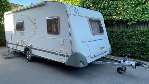 Caravan Knaus 500 TKM, Caravans en Kamperen, Caravans, Particulier, tot en met 5, 1250 - 1500 kg, Treinzit, Knaus, Dwars-stapelbed