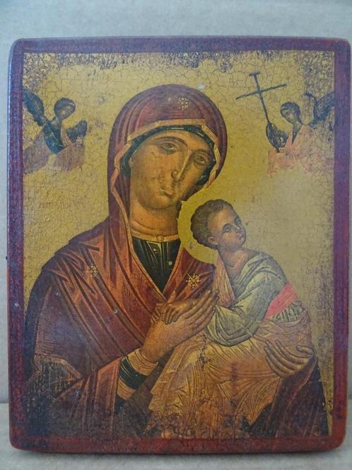 Antiek icoon ikoon Maria Heilige Maria de Moeder Gods 1950, Antiek en Kunst, Antiek | Religieuze voorwerpen, Ophalen of Verzenden