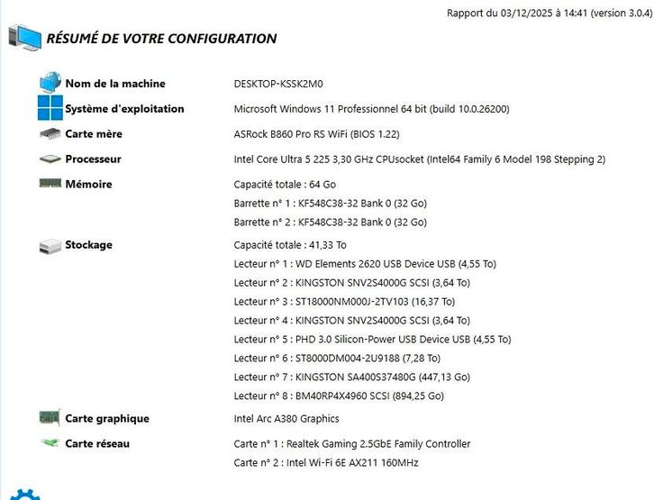 a vendre ou échange Tour pc gamer, Informatique & Logiciels, Ordinateurs de bureau, Neuf, 64 GB ou plus, Enlèvement