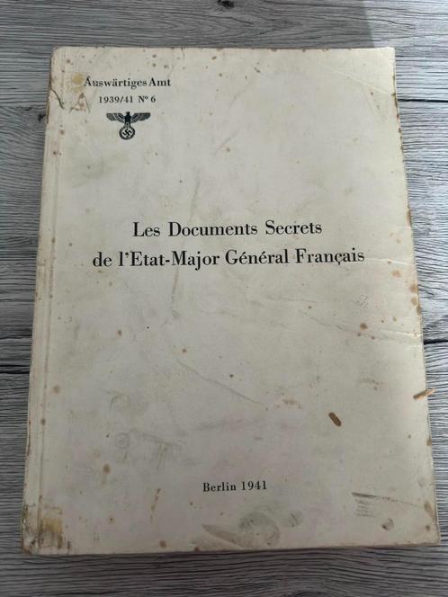 (1940 ORIGINEEL) Les documents secrets de l’État-Major Génér, Collections, Objets militaires | Général, Enlèvement ou Envoi
