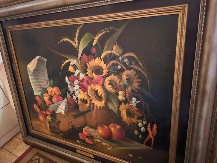 Bouquet harmonieux de l'artiste Gaston Quidousse avec marque, Antiquités & Art, Art | Peinture | Classique, Enlèvement ou Envoi