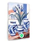 Poster élégant de tulipes bleues dans des vases, 90 x 135 cm, Photo ou Poster, 75 cm ou plus, Envoi, Création originale
