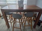 Table haute et 6 tabourets, Huis en Inrichting, Ophalen, Gebruikt, 100 tot 150 cm, 50 tot 100 cm