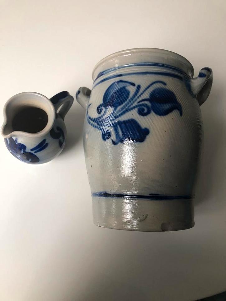 Oude boterpot en melkpot, Antiek en Kunst, Antiek | Keramiek en Aardewerk, Ophalen of Verzenden