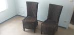 Rotan stoelen. 2 stuks met zichtbaar gebruiks sporen., Huis en Inrichting, Stoelen, Riet of Rotan, Twee, Gebruikt, Bruin