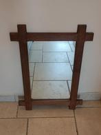 Miroir avec encadrement en chêne massif à suspendre, Ophalen, Zo goed als nieuw, Minder dan 100 cm, Rechthoekig