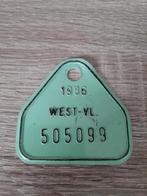 Fietsplaat  van West Vlaanderen   1986, Ophalen of Verzenden