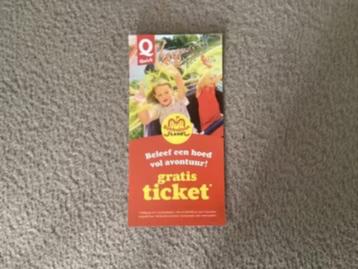 Gratis ticket bobbejaanland bij aankoop van 1 betalende beschikbaar voor biedingen