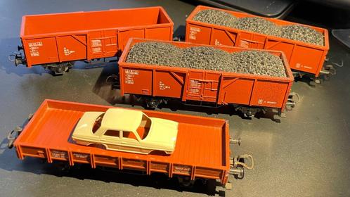 1971. 3 Tombereaux & 1 plat HO Märklin., Hobby & Loisirs créatifs, Trains miniatures | HO, Utilisé, Wagon, Märklin, Enlèvement ou Envoi