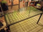 Table à manger en fout/ Table à manger en verre, Métal, Rectangulaire, Glas en metaal, origineel, 50 à 100 cm
